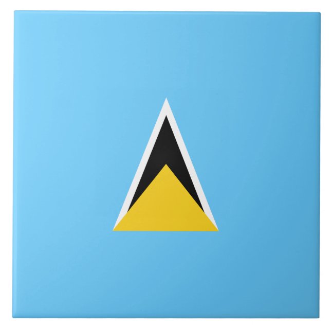 Flag of Saint Lucia (St Lucia) (Caribbean) Tile (Front)