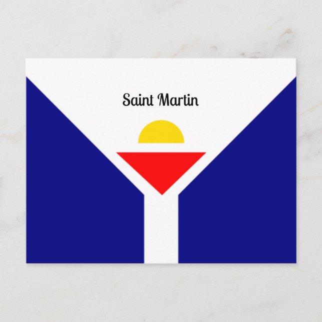 Flag of Saint Martin Postcard (Front)