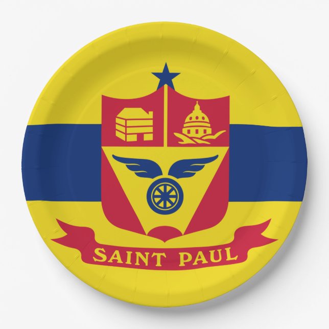 Flag of Saint Paul (Minnesota) Paper Plate (Front)