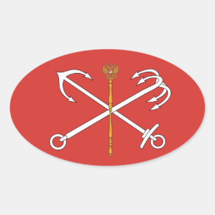 Flag of Saint Petersburg, Russia Oval Sticker