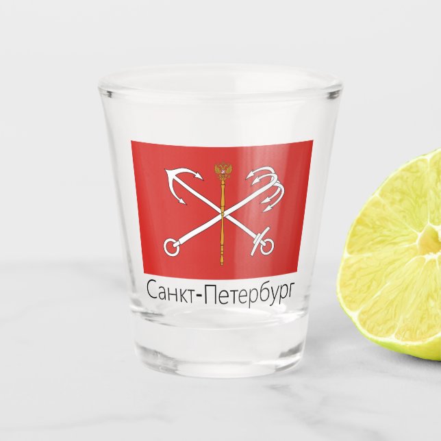 Flag of Saint Petersburg, Russia Shot Glass (Front)