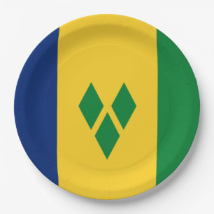 Flag of Saint Vincent and the Grenadines Paper Plate