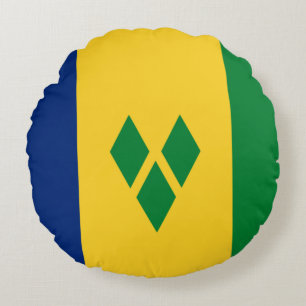 Flag of Saint Vincent and the Grenadines Round Pillow