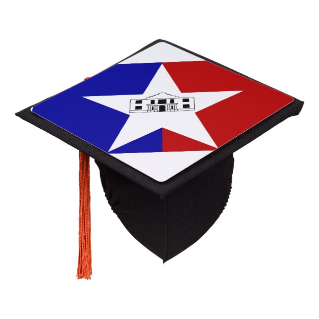Flag of San Antonio, Texas Graduation Cap Topper (Angled)