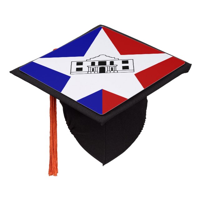 Flag of San Antonio, Texas Graduation Cap Topper (Angled)