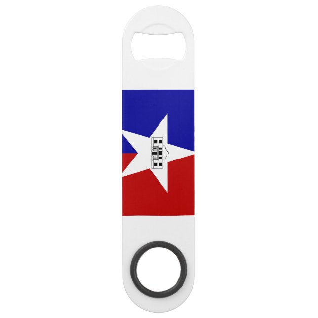 Flag of San Antonio, Texas Keychain Bottle Opener Bar Key (Front)