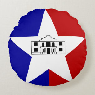 Flag of San Antonio, Texas Round Pillow