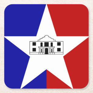 Flag of San Antonio, Texas Square Paper Coaster