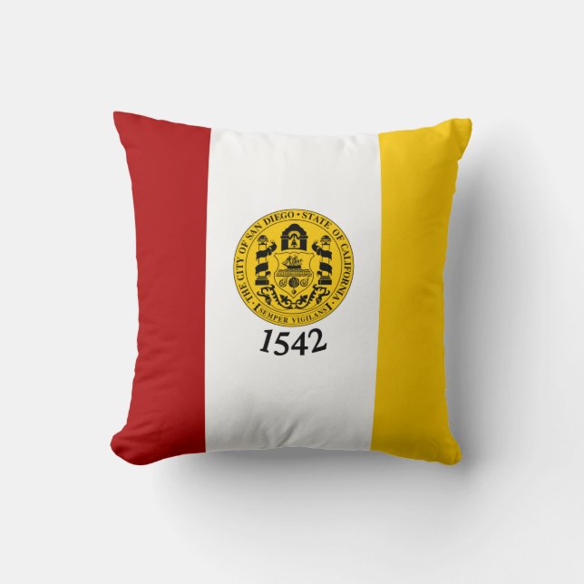 Flag of San Diego, California Throw Pillow (Front)