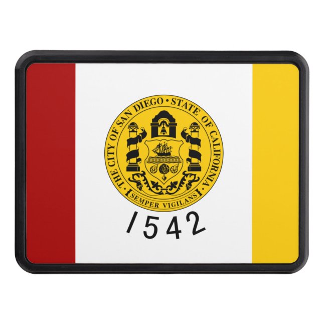 Flag of San Diego, California Trailer Hitch Cover (Front)