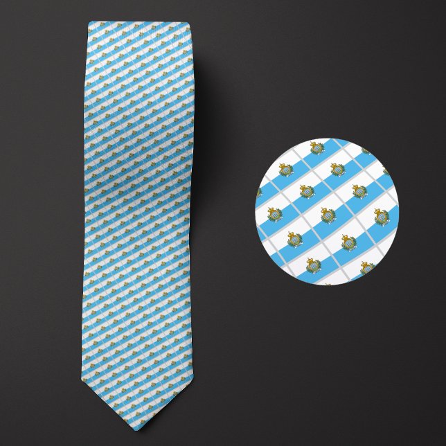 Flag of San Marino Pattern Tie (Creator Uploaded)