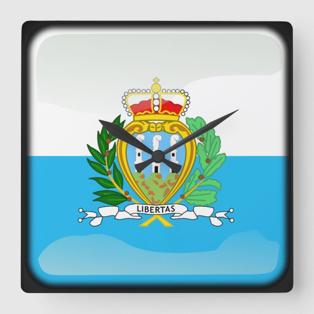 Flag of San Marino Square Wall Clock (Front)