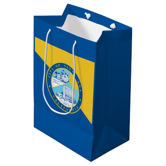 Flag of Santa Ana, California Medium Gift Bag (Front Angled)