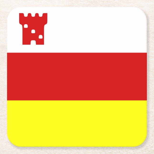 Flag of Santa Barbara, California Square Paper Coa Coaster (Front)