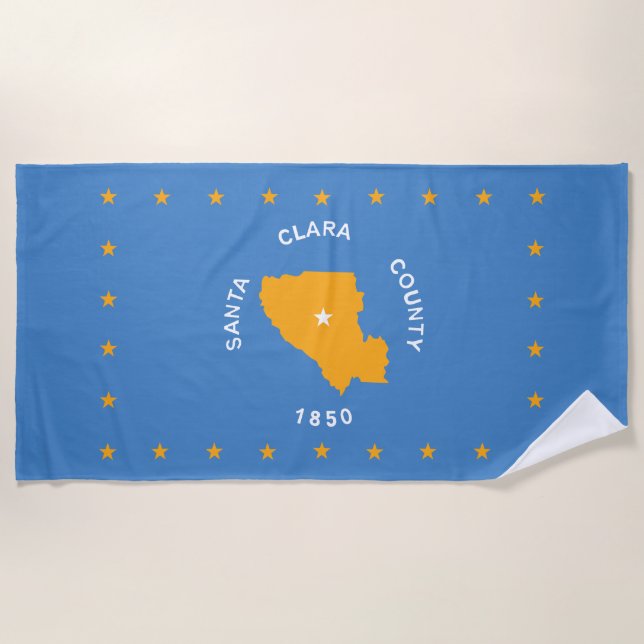 Flag of Santa Clara (US county, California) Beach Towel (Front)