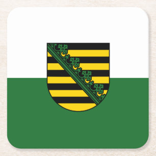 Flag of Saxony Square Paper Coaster