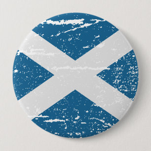 FLAG OF SCOTLAND 4 INCH ROUND BUTTON