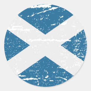 FLAG OF SCOTLAND CLASSIC ROUND STICKER