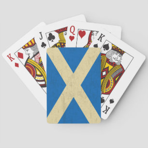 Flag of Scotland Grungy Playing Cards