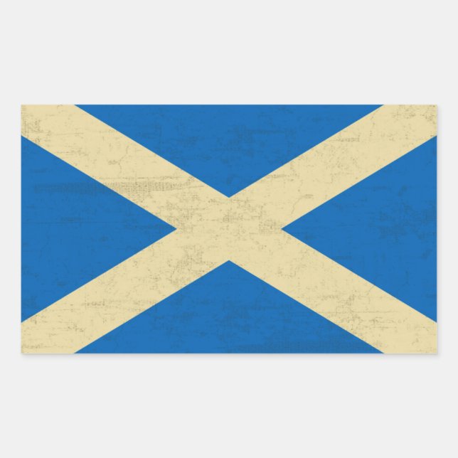 Flag of Scotland Grungy Sticker (Front)