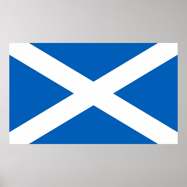 Flag of Scotland, the Saltire flag, Andrew's Cross Poster (Front)