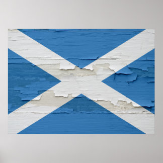 Flag of Scotland Weathered Poster