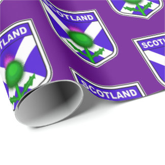 flag of Scotland with a thistle in a shield Wrapping Paper
