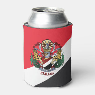 Flag of Sealand, with coat of arms superimposed Can Cooler
