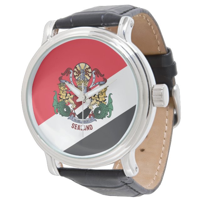 Flag of Sealand, with coat of arms superimposed Watch (Angled)