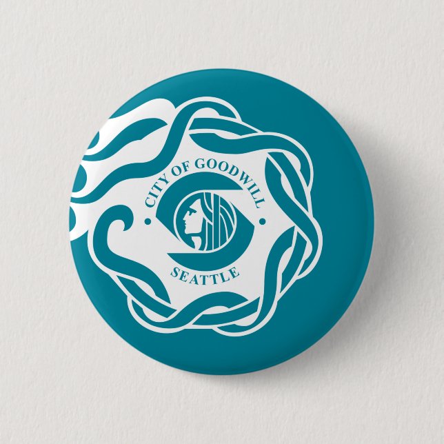 Flag of Seattle (Washington) 2 Inch Round Button (Front)