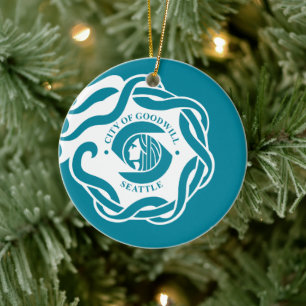 Flag of Seattle (Washington) Ceramic Ornament