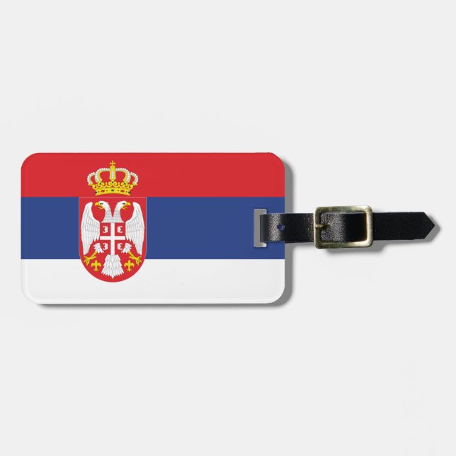 Flag of Serbia Easy ID Personal Luggage Tag (Front Horizontal)