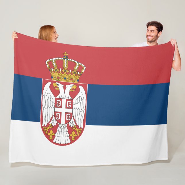 Flag of Serbia Fleece Blanket (In Situ)