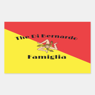 Flag of Sicily Sicilian Family Personalized Sticker