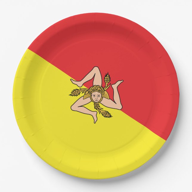 Flag of Sicily - Sicilian Party Paper Plate (Front)