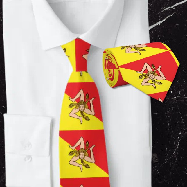 Flag of Sicily Trinacria Yellow & Red Tie (Creator Uploaded)