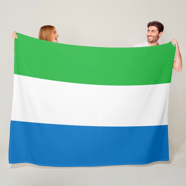 Flag of Sierra Leone Fleece Blanket (In Situ)