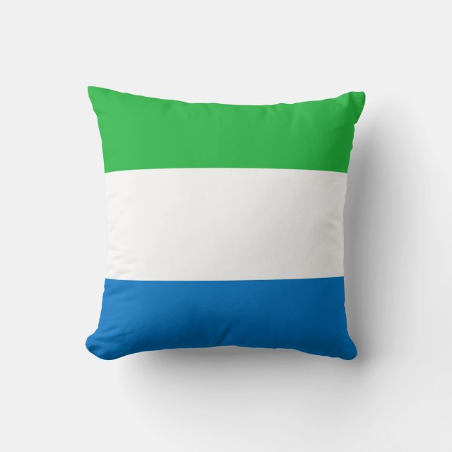 Flag of Sierra Leone Throw Pillow (Front)