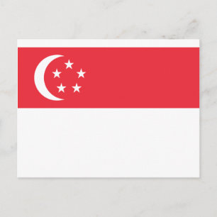 Flag of Singapore -  新加坡国旗 - Bendera Singapura Postcard