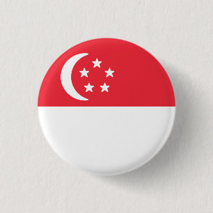 Flag of Singapore 1 Inch Round Button