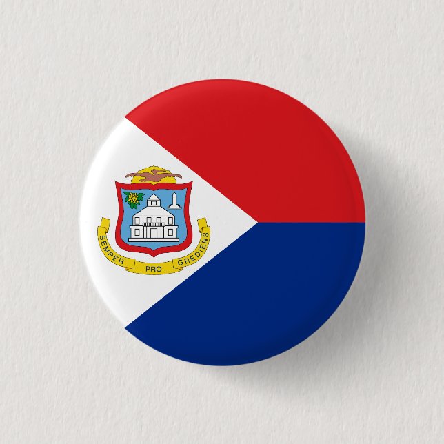 Flag of Sint Maarten 1 Inch Round Button (Front)