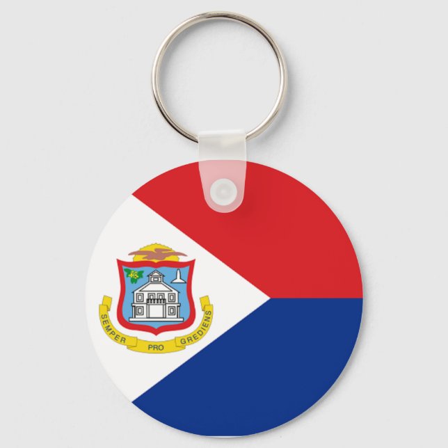 Flag of Sint Maarten Keychain (Front)