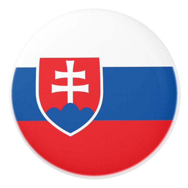 Flag of Slovakia Ceramic Knob (Front)