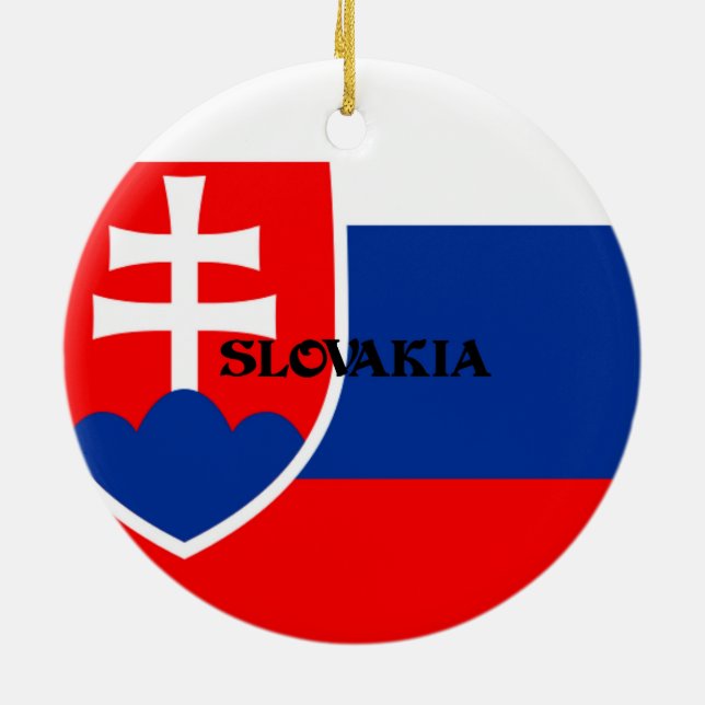 Flag of Slovakia Ceramic Ornament (Back)