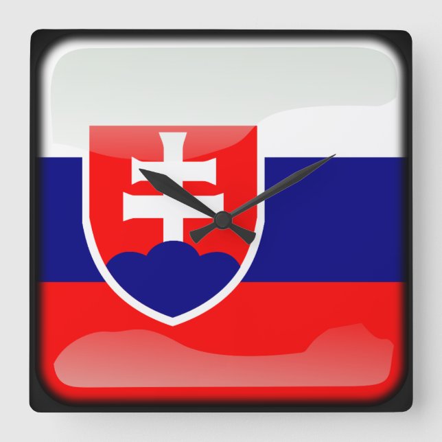 Flag of Slovakia Square Wall Clock (Front)
