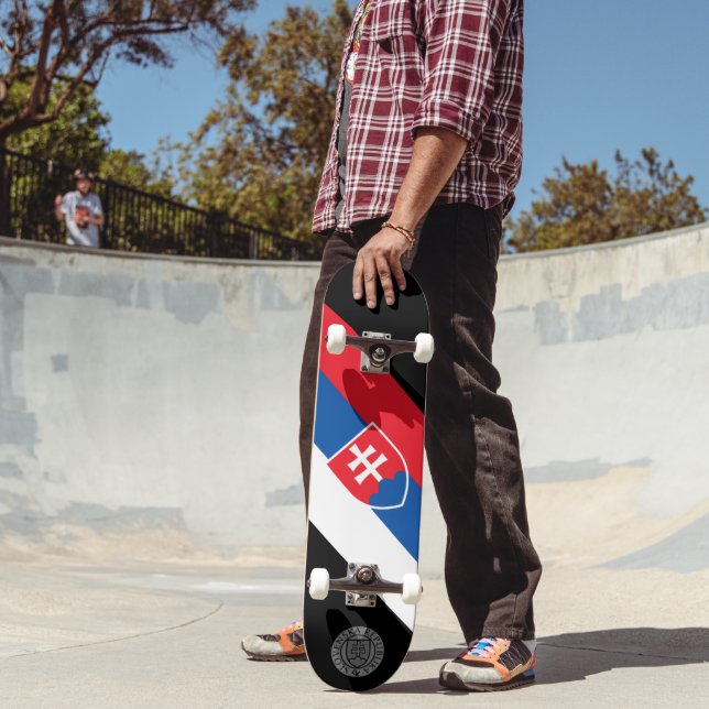 flag of Slovakia (vertical variant) Skateboard (Outdoor 2)