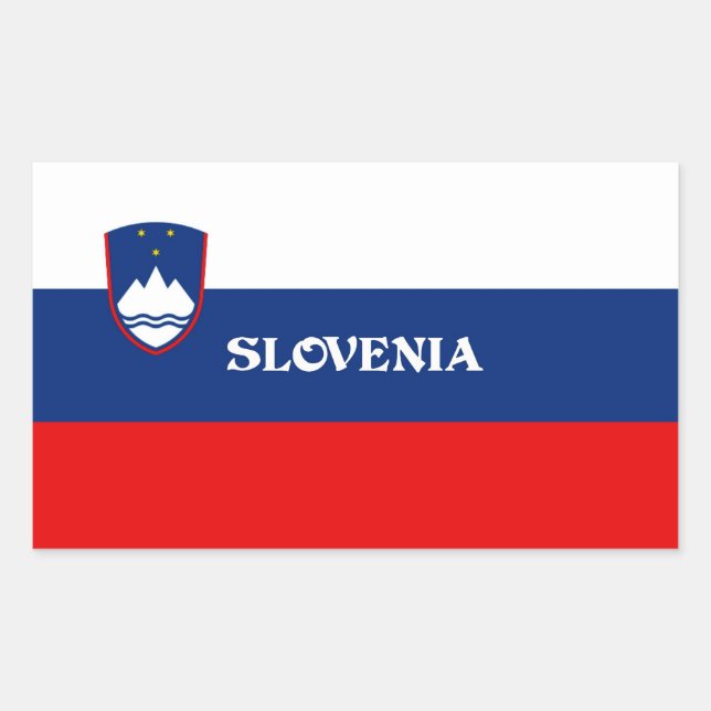 Flag of Slovenia, labelled Sticker (Front)