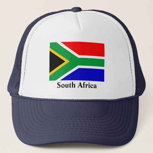 Flag of South Africa, labelled, Trucker Hat (Front)