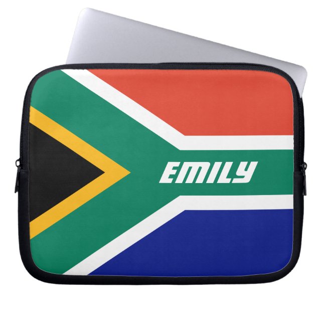 Flag of South Africa Personalized Laptop Sleeve (Front)