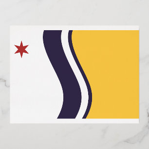 Flag of South Bend, Indiana Foil Holiday Postcard